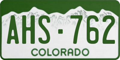 CO license plate AHS762