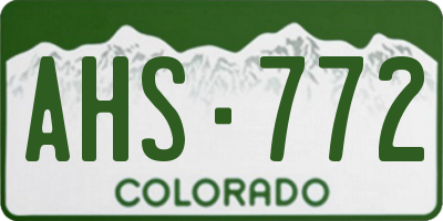 CO license plate AHS772