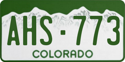 CO license plate AHS773