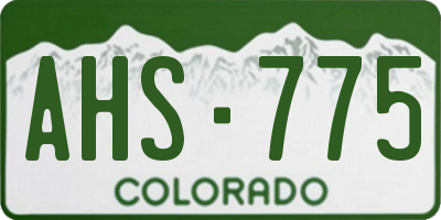 CO license plate AHS775
