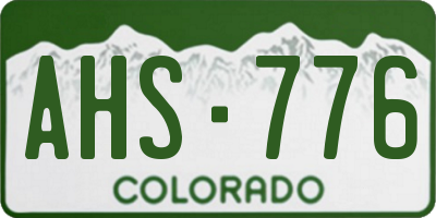 CO license plate AHS776