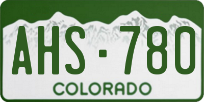 CO license plate AHS780