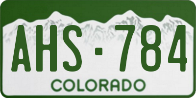 CO license plate AHS784
