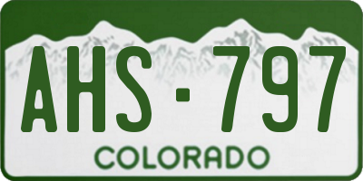 CO license plate AHS797