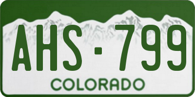CO license plate AHS799