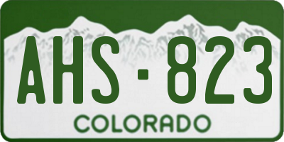 CO license plate AHS823