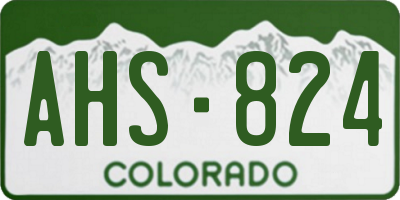 CO license plate AHS824