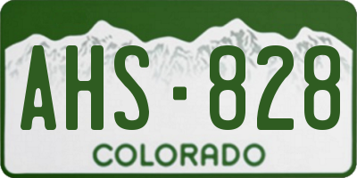 CO license plate AHS828