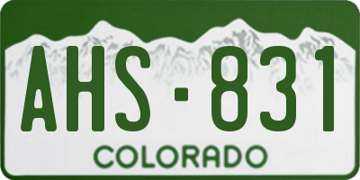 CO license plate AHS831