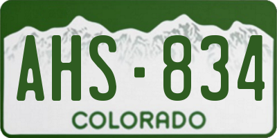 CO license plate AHS834