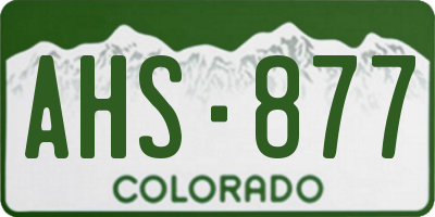 CO license plate AHS877