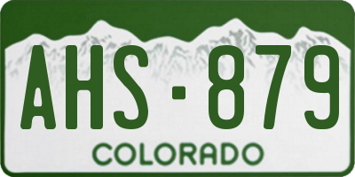 CO license plate AHS879