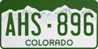 CO license plate AHS896
