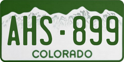 CO license plate AHS899