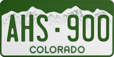 CO license plate AHS900