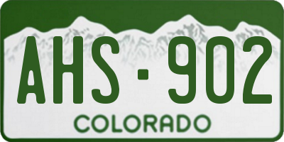 CO license plate AHS902