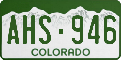 CO license plate AHS946
