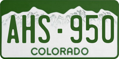 CO license plate AHS950