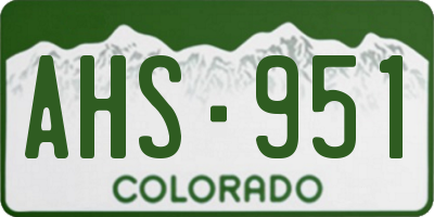 CO license plate AHS951