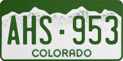 CO license plate AHS953