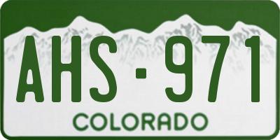CO license plate AHS971
