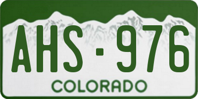 CO license plate AHS976