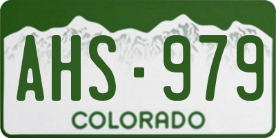 CO license plate AHS979