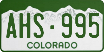 CO license plate AHS995