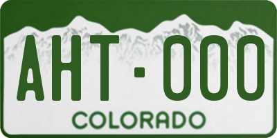 CO license plate AHT000