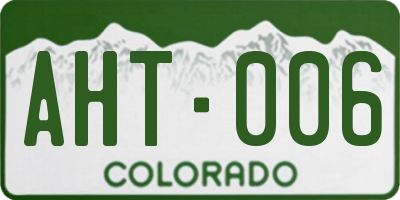 CO license plate AHT006