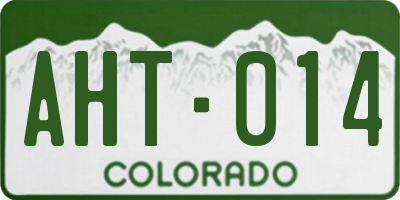 CO license plate AHT014