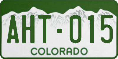 CO license plate AHT015