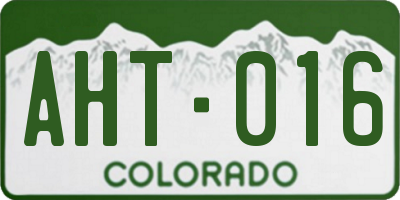CO license plate AHT016