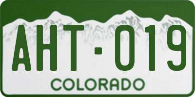 CO license plate AHT019