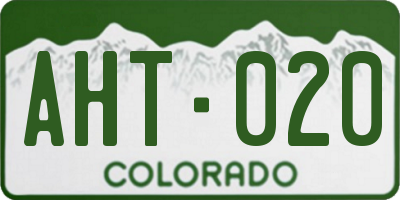 CO license plate AHT020