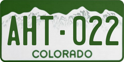 CO license plate AHT022