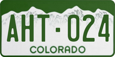 CO license plate AHT024
