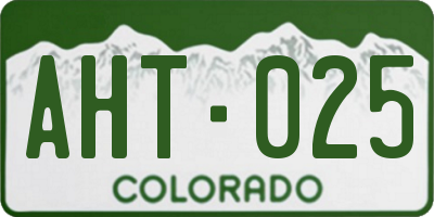 CO license plate AHT025