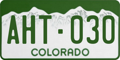 CO license plate AHT030