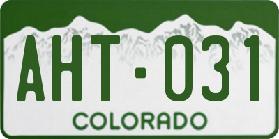 CO license plate AHT031