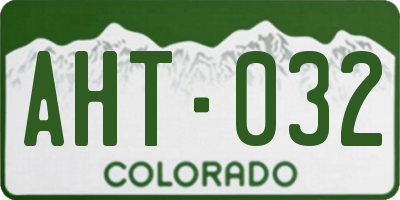 CO license plate AHT032