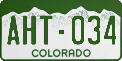 CO license plate AHT034
