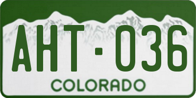 CO license plate AHT036