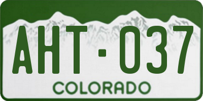 CO license plate AHT037