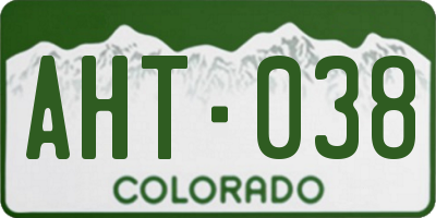 CO license plate AHT038