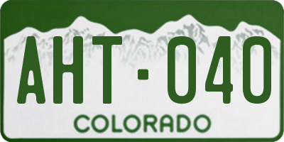 CO license plate AHT040