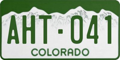 CO license plate AHT041