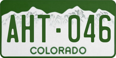 CO license plate AHT046