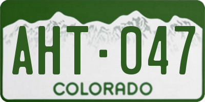 CO license plate AHT047