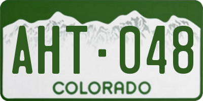 CO license plate AHT048
